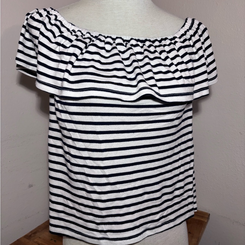 Splendid Ruffle Striped Top - Picture 3 of 10